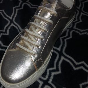 Gold metallic sneakers size 6